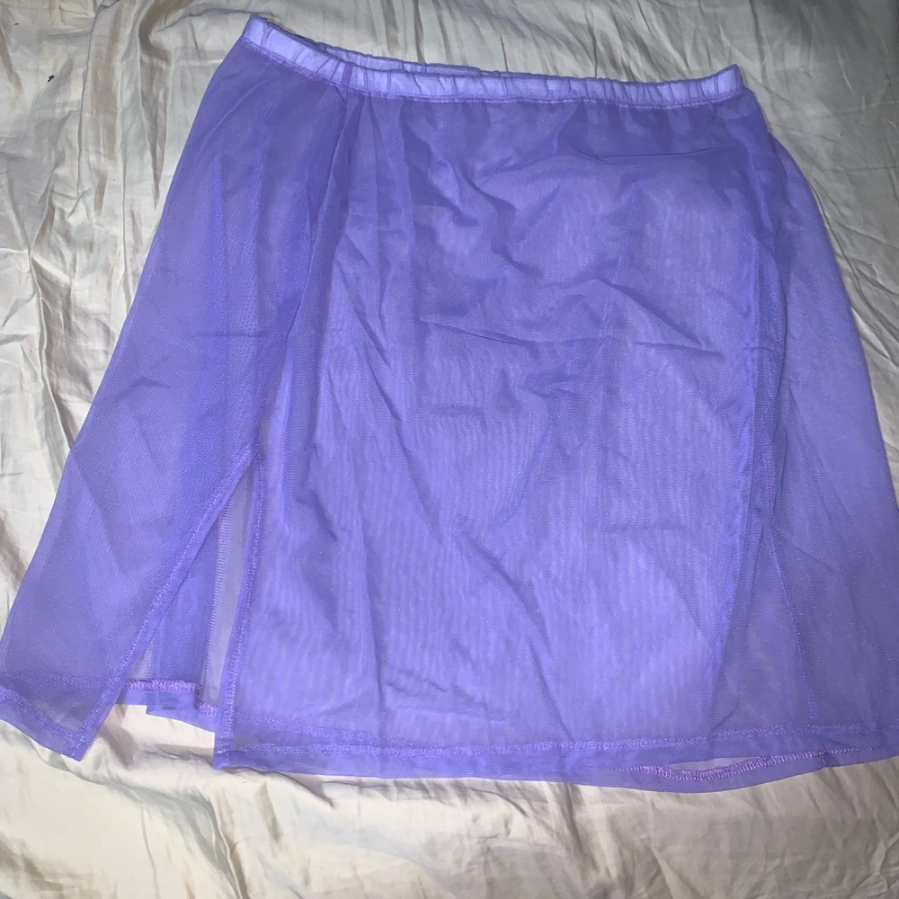 Tasteful girls custom one slit mesh skirt